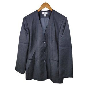 Worthington Size 14 Jacket Blazer Black Classic Professional career Sport Coat